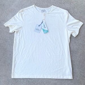 UNTUCKit Glera Tencel Henley Men's Size Medium Ultrasoft Short Sleeve Ivory NEW